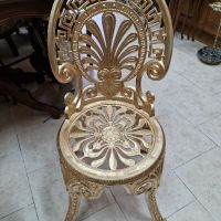Уникален чифт антикварни месингови градински столове , снимка 3 - Антикварни и старинни предмети - 45540225