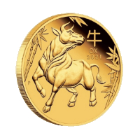 1 тройунция 24 карата (1 toz) Златна Монета Австралийски Лунар Вол 2021, снимка 1 - Нумизматика и бонистика - 45056207
