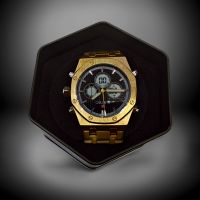 Мъжки Водоустойчив луксозен метален часовник, Кварцов Механизъм, снимка 3 - Мъжки - 45141681