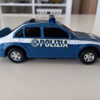 Стара играчка, количка Mercedes C class Polizia на Dickie, 1990 г., 14 см., работи, снимка 1 - Колекции - 45089636