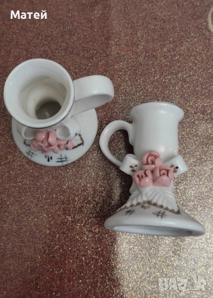 Комплект от 2 порцеланови свещника* , снимка 1