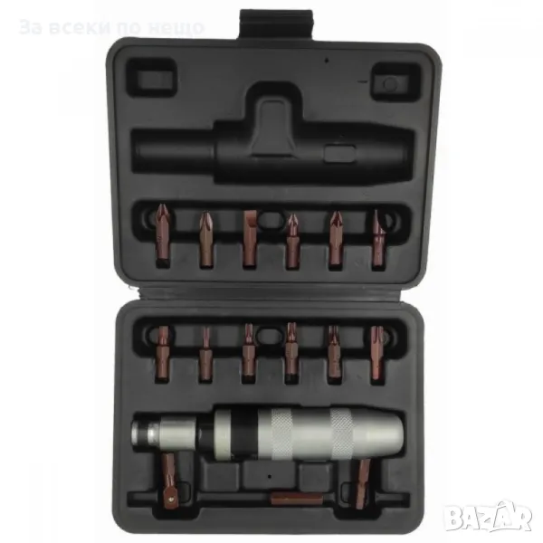 Ударна отвертка с комплект битове и адаптер ( адаптори ) 17 части RockForce, снимка 1