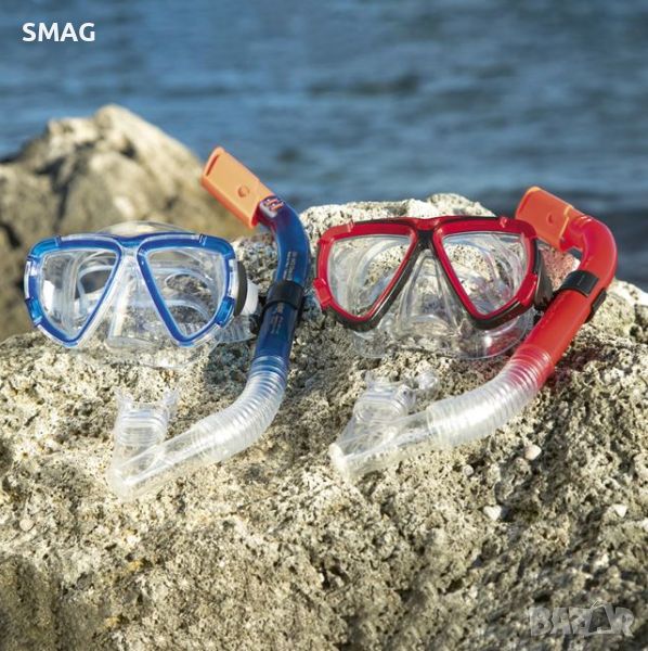 Детска цветна морска маска и комплект шнорхел за плуване 7+ години - Bestway, снимка 1