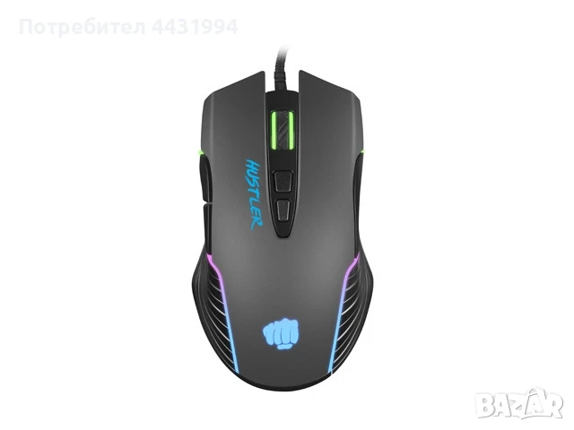 Мишка, Fury Gaming Mouse Hustler 6400DPI Optical With Software RGB Backlight, снимка 1