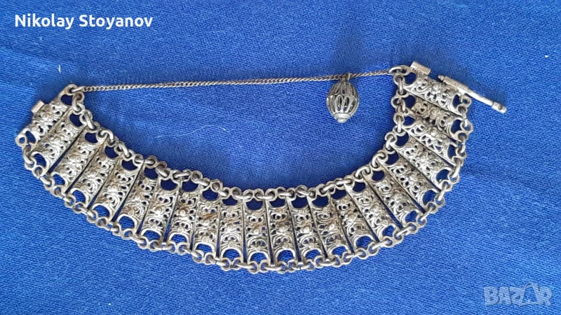 Стара сребърна гривна - 30,3 гр., снимка 1