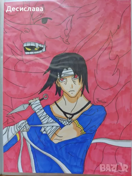 Рисунка аниме Наруто Итачи Itachi Naruto anime, снимка 1