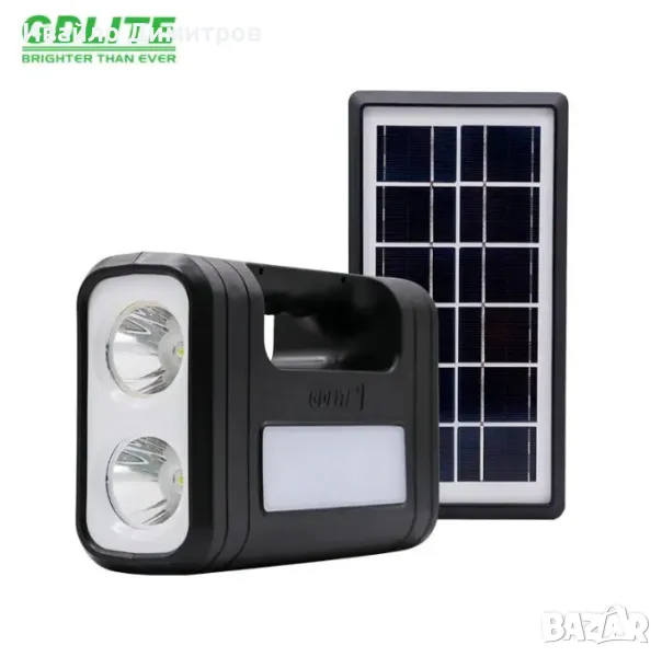 Соларна осветителна система GD-8017 с 3 крушки и фенер, снимка 1