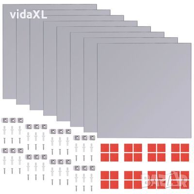 vidaXL Огледални плочки без рамки, стъкло, 8 бр, 20,5 см(SKU:242729, снимка 1