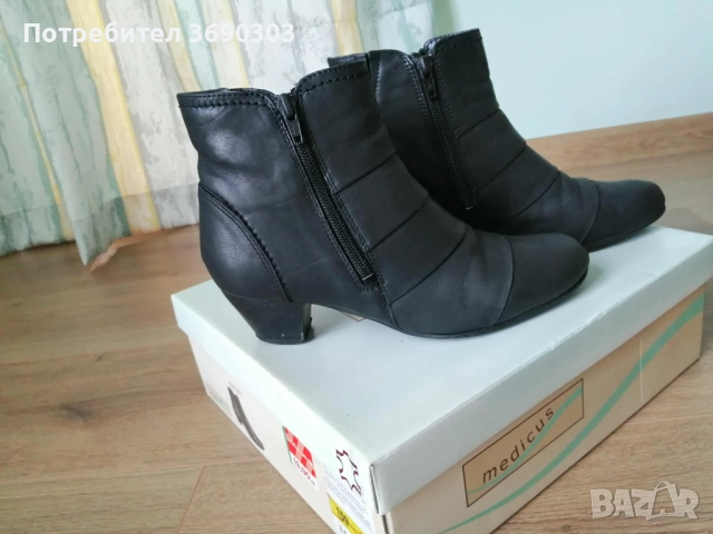 Дамски боти естествена кожа №36, цена 12 лв, черни