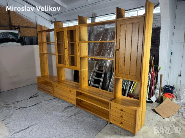 Холова секция от масивно дърво с гардероб, закачалка и деа шкафа за обувки , снимка 4 - Секции и витрини - 53470056