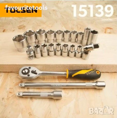 Комплект инструменти(гедория)Tolsen Industrial 15139, 22 части на 1/2", CrV, снимка 7 - Гедорета - 39107426
