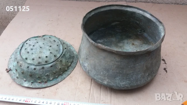 ковано възрожденско бакърче за вино с цедка , снимка 12 - Антикварни и старинни предмети - 50596590