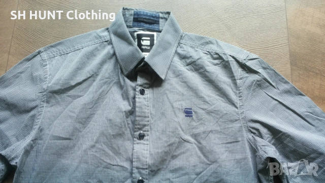 G-Star COMFORT SP BAKERO CHECK Shirt размер M / L мъжка еластична риза 9-63, снимка 2 - Ризи - 52159865