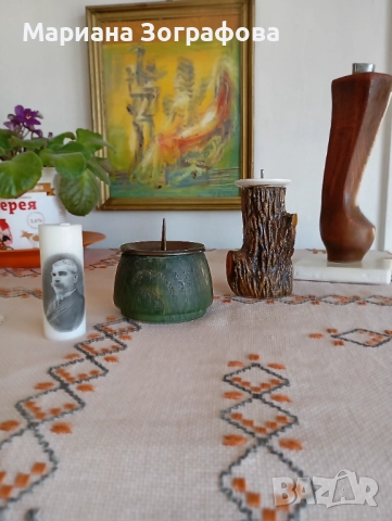 Свещници ковано желязо и др. - 9 бр., - Метална стойка за вино, - за Картина, икона, снимка 10 - Декорация за дома - 49355842