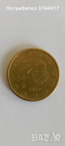 Рядка Монета от 10 Евро Цента От Испания , снимка 5 - Нумизматика и бонистика - 46174079