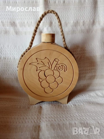 Дървена бъклица със стъклен контейнер 350мл., снимка 2 - Декорация за дома - 50482292