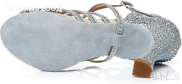 Дамски обувки за танци – блясък, кристали, токчета за салса и латино, снимка 5 - Други - 54137413