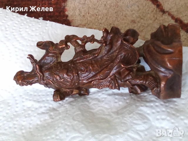 Бронзова статуетка на Гуан ю китайски бог 50503, снимка 7 - Колекции - 53754557