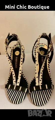 River Island сандали – НОВИ – №38  – дизайнерски модел Black Spot, снимка 2 - Дамски обувки на ток - 54129107