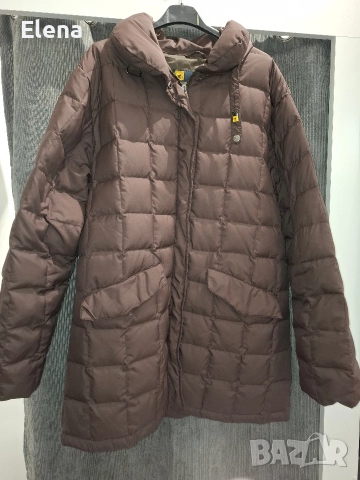 Дамско кафяво яке с гъши пух