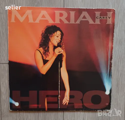 MARIAH CAREY (МАРАЯ КЕРИ)-"HERO" MAXI SINGLE Рядко макси Състояние на винила-звучи като VG+ Състояни, снимка 1 - Грамофонни плочи - 47158047