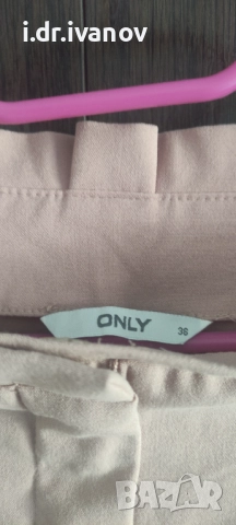 панталон с висока талия цвят пудра ONLY , снимка 5 - Панталони - 51638162