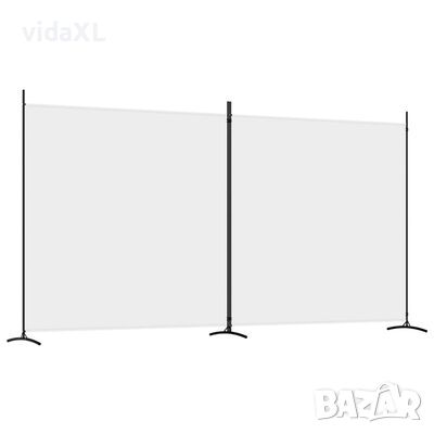 vidaXL Параван за стая, 2 панела, бял, 348x180 см, плат（SKU:350274