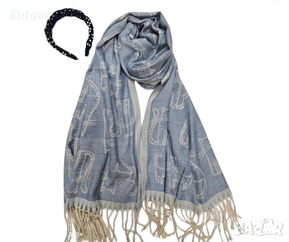 Стилен дамски шал на котета, сезон пролет и есен, снимка 4 - Шалове - 52843107