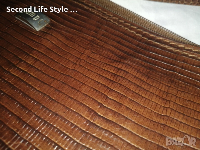 Винтидж италианска чанта за рамо от естествена кожа в кафяв цвят CIAMPI, снимка 16 - Чанти - 54097212