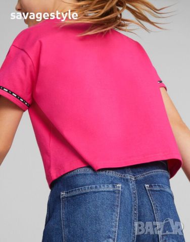 Детска тениска PUMA Power Tape Relaxed Fit Tee Pink, снимка 2 - Детски тениски и потници - 45750163