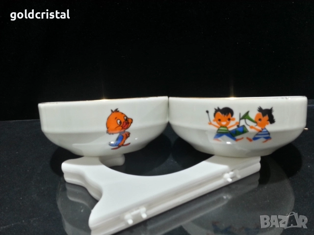 Стар български порцелан Изида купички с детски мотиви 