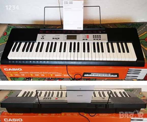 синтезатор клавир CASIO CTK-1500 пиано с 5 октави и плътни клавиши, снимка 1 - Синтезатори - 47135368