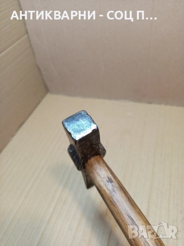 Соц Стар Каменоделски Чук 1кг С Дръжка От Дрян. НОМЕР 306., снимка 6 - Антикварни и старинни предмети - 53446333
