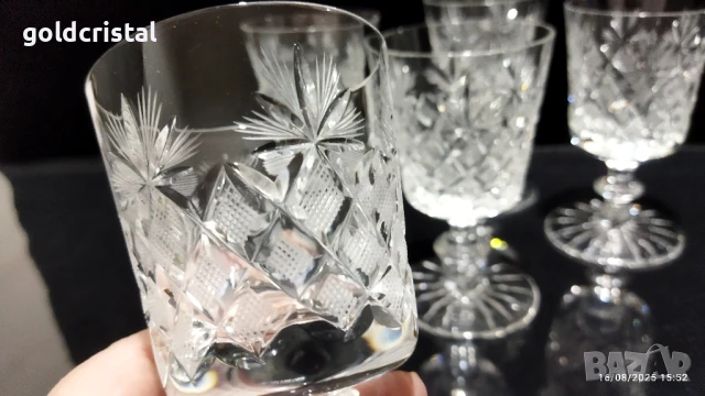 кристални чаши , снимка 5 - Антикварни и старинни предмети - 51410604