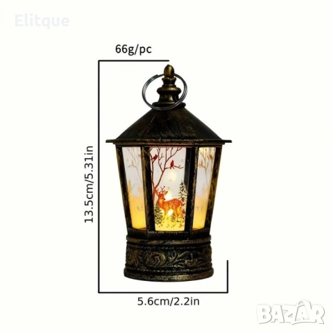 Коледен декоративен LED фенер – топла светлина и уют за празничния дом, снимка 3 - Декорация за дома - 52851212