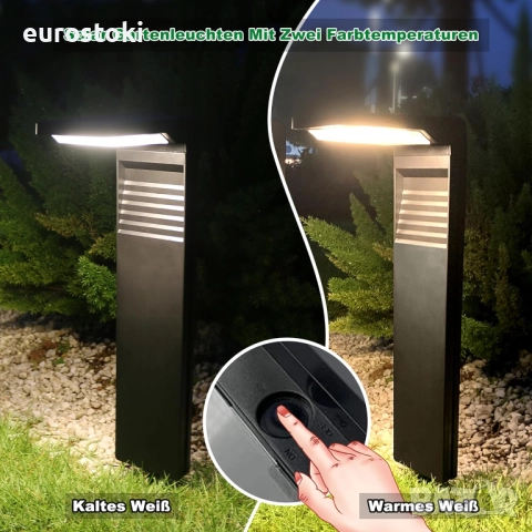 Calflux Комплект от 2 броя соларни лампи за външна градина, за пътеки, морава, снимка 8 - Външни лампи - 52030271