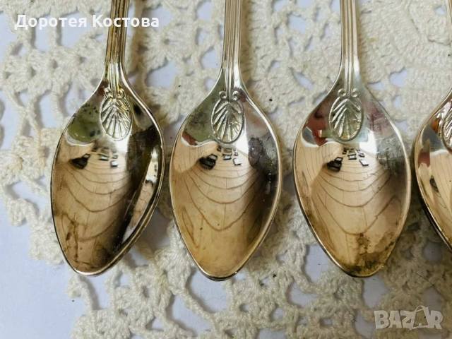 Красиви посребрени лъжички от Англия с порцелан, снимка 4 - Антикварни и старинни предмети - 53473705