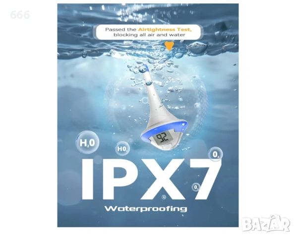 Термометър за басейн BALDR, акумулаторен, 180 дни с 1 зареждане, снимка 4 - Басейни и аксесоари - 53280504