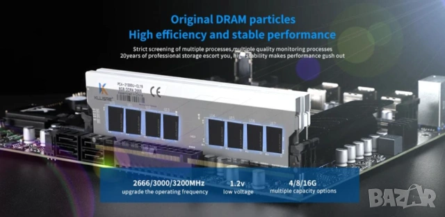 Desktop RAM 16GB DDR4 3200MHz Десктоп Компютърна Памет с Охладител Intel/AMD 288-pins Dual Channel, снимка 5 - RAM памет - 46660620