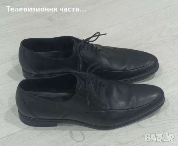 Оригинални официални мъжки обувки Andrews Андрюс 43 номер от естествена кожа, в черен цвят, снимка 4 - Официални обувки - 52867544