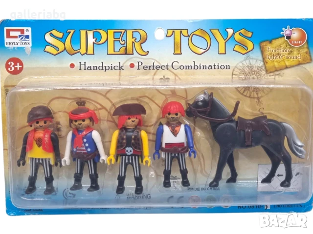 Комплект с пиратски фигурки и кон (Playmobil тип)