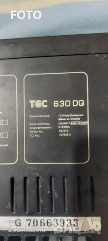 TEC 630 DQ, снимка 5 - Радиокасетофони, транзистори - 54045853
