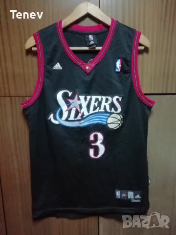 Philadelphia 76ers Sixers Iverson #3 Adidas оригинален потник Jersey Swingman +2 NBA баскетболен, снимка 1 - Тениски - 48611028