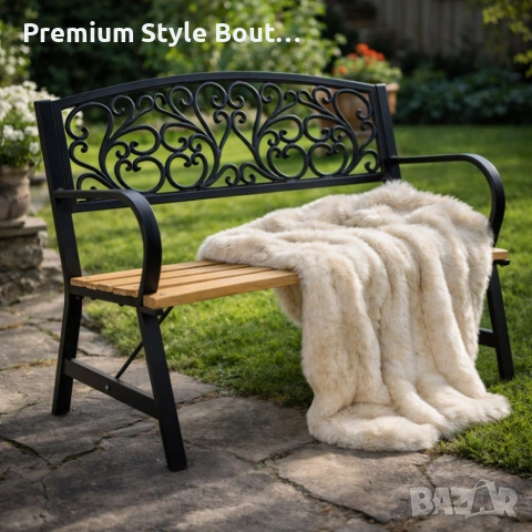 Елегантна градинска пейка GARDEN LINE – здрава болтова конструкция, снимка 5 - Градински мебели, декорация  - 53821392