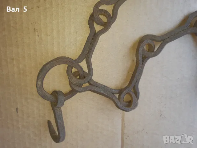 Стара верига за огнище от ковано желязо , здрава, снимка 5 - Антикварни и старинни предмети - 50327139