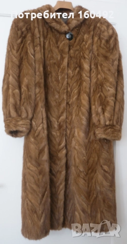 дамско дълго кожено палто