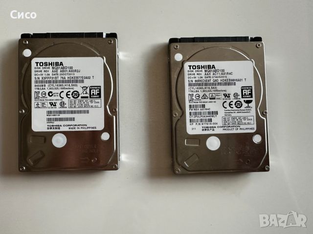Toshiba 1TB (1000MB) хард диск -без забележки, без лоши сектори - 2.5" , снимка 1 - Твърди дискове - 39361314