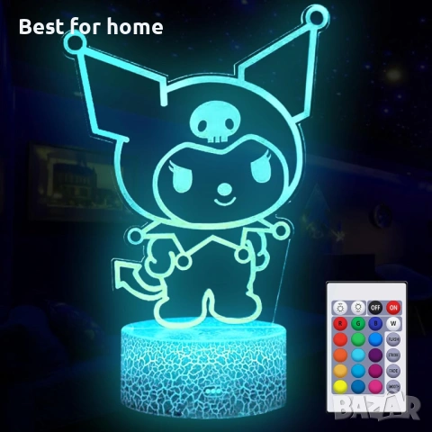 16 цвята нощна лампа 3D илюзия