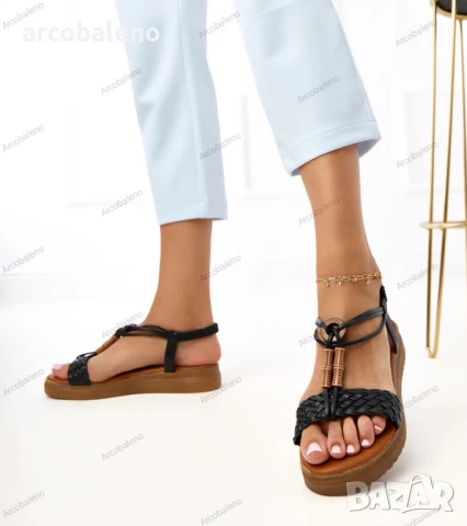 Дамски сандали с плетена каишка Keraya, снимка 5 - Сандали - 50823995