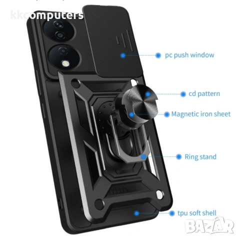 Honor X7b Удароустойчив Ring Holder Калъф и Протектор, снимка 3 - Калъфи, кейсове - 53438855